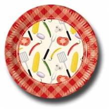 Barbeque - Pappteller gro 23cm (8 Stck)