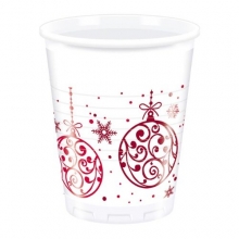 Christmas Red Balls - Kunststoffbecher 200 ml (8 Stck)