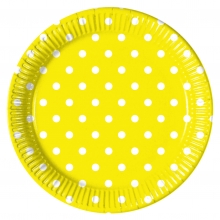Yellow Dots - Pappteller gro 23cm (8 Stck)