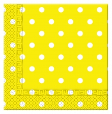 Yellow Dots - Papierserviette 3-lagig 33x33cm (20 Stck)