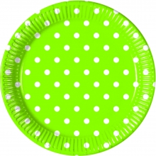 Green Dots - Pappteller gro 23cm (8 Stck)