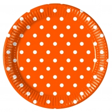 Orange Dots - Pappteller gro 23cm (8 Stck)