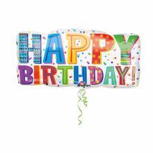 Happy Birthday Supershape Balloon 83x40cm