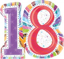 Folienballoon - Supershape Radiant Birthday 18 Balloon