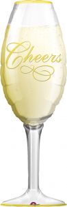 Folienballoon - Supershape XL Champagne Glas 35x97cm