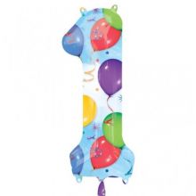 Folienballoon - Supershape Numbers 1  33x86cm