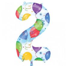 Folienballoon - Supershape Numbers 2  53x88cm