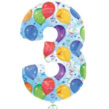 Folienballoon - Supershape Numbers 3  55x86cm