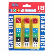 Wrfel    -   18 Stck in blau, grn, gelb, rot, schwarz, weis