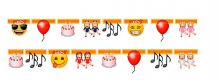 Emoji - Partygirlande    ( 6 Stck)  (Lnge ca.165 cm)