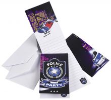 Polizei - 8 Einladungskarten/Umschlge (10 VE =80 Stk.)