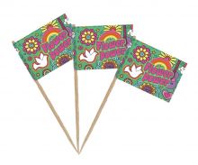 Flower Power - Flaggen-Picker 35 x 25 mm (50 Stck) (12 VE = 600 Stck)
