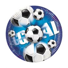 Fuball - Blau - Pappteller gro 23cm