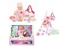 BABY Puppe mit Buggy und Accessoires