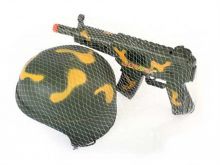 Militr Set - Maschinen-Pistole & Helm
