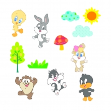 Baby Looney Tunes Wand Verzierung (24-teilig) (3 Stck)