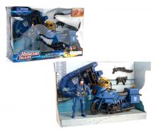Rettungsteam - Polizei Set - Polizeimotorrad - Polizeiboot
