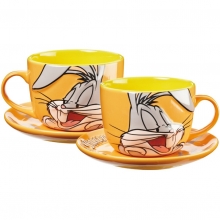 Looney Tunes Bugs Bunny Jumbo Tasse & Unterteller mit Relief