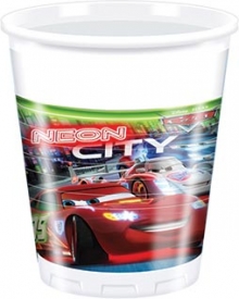 Cars Neon - Kunststoffbecher 200ml (8 Stck)