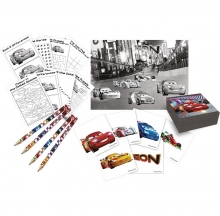 Cars Neon - Activity Set (4 Bleistifte, 4 Sticker-Boxen, 4 Hefte, 4 Sticker-Bgen)