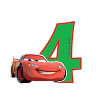 Cars Neon - Geburtstagskerzen Nummer 4