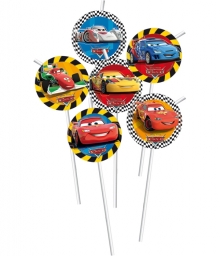 Cars RSN - Trinkhalme mit Knick (6 Stck)