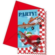 Disney Planes  - Einladungskarten mit Umschlag (6 Stck)