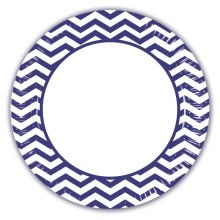 Blue Chevron - Pappteller 8 Stk. ca. 23cm