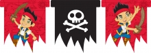 Jake & Die Nimmerlandpiraten - Flaggen-Banner gestanzt