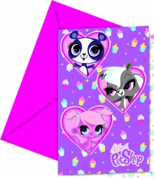 Littlest Pet Shop Cupcake - Einladungskarten mit Umschlag (6 Stck)