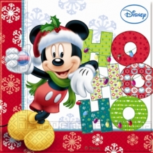 Mickey Christmas Ho Ho Ho! - Papierserviette 2-lagig 33x33cm (20 Stck)