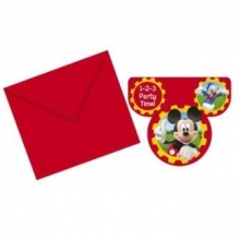 Mickey Mouse Club House - Einladungskarten gestanzt mit Umschlag (6 Stck)