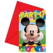 Mickey Party Time - Einladungskarten mit Umschlag (6 Stck)