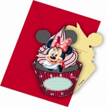Minnie Caf - Einladungskarten gestanzt mit Umschlag (6 Stck)