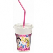 Princess & Animals - Milchshake-Becher mit Deckel und Trinkhalmen