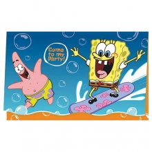 SpongeBob Surfing - Einladungskarten gestanzt mit Umschlag (6 Stck)