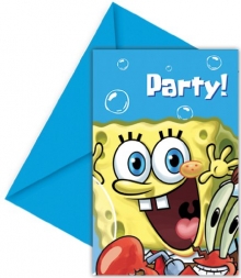 Spongebob's Party - Einladungskarten mit Umschlag (6 Stck)