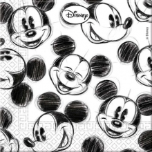 Papierserviette, 3-lagig, 33x33cm, Disney Adult - Mickey Gesichter