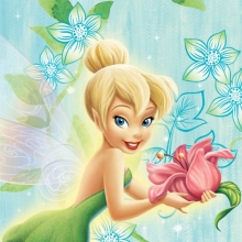 Tinkerbell Flowers Prismatic - Papierserviette 2-lagig 33x33cm (20 Stck)