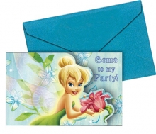 Tinkerbell Flowers Prismatic - Einladungskarten gestanzt mit Umschlag (6 Stck)