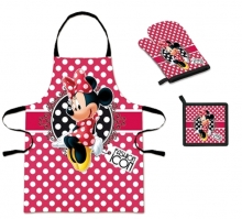 Minnie - Kleiner Koch Set (Schrze + Handschuh + Topflappen)