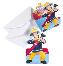 Feuerwehrmann Sam - 8 Stk Einladungskarten (10 VE = 80 Stk)