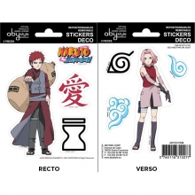 NARUTO SHIPPUDEN - Stickers / Aufkleber - 16x11cm/ 2 Bltter - Gaara/ Sakura (5 Stck)