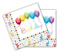 Happy Birthday Streamers - Papierserviette 2-lagig 33x33cm (20 Stck)