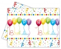 Happy Birthday Streamers - Tischdecke Kunststoff 120x180cm