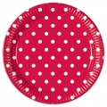 Red Dots Set - Pappteller gro 23cm (8 Stck)