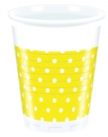 Yellow Dots - Kunststoffbecher 200ml (8 Stck)