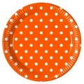 Orange Dots - Pappteller gro 23cm (8 Stck)