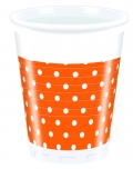 Orange Dots - Kunststoffbecher 200ml (8 Stck)