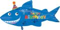 Folienballoon - Supershape Happy Birthday Shark Balloon 99x45cm